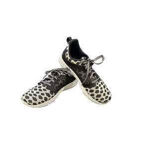 Avia Leopard Print Mesh Athletic Sneakers Women's Size 9.5 Black White Lace Up
